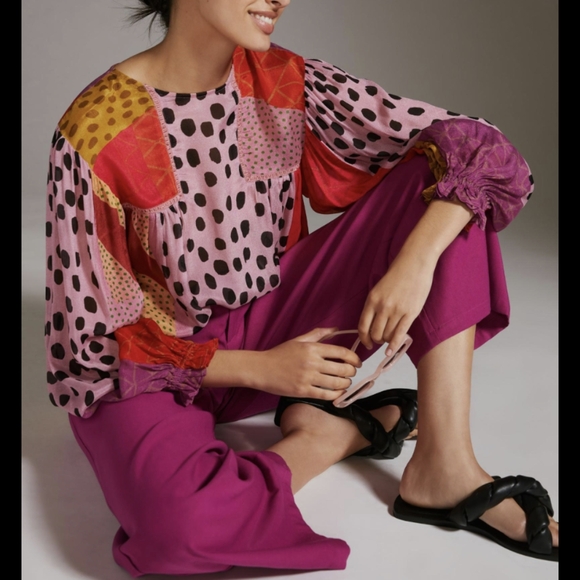 Anthropologie Tops - anthropologie BL-NK LONDON miranda peasant blouse S M